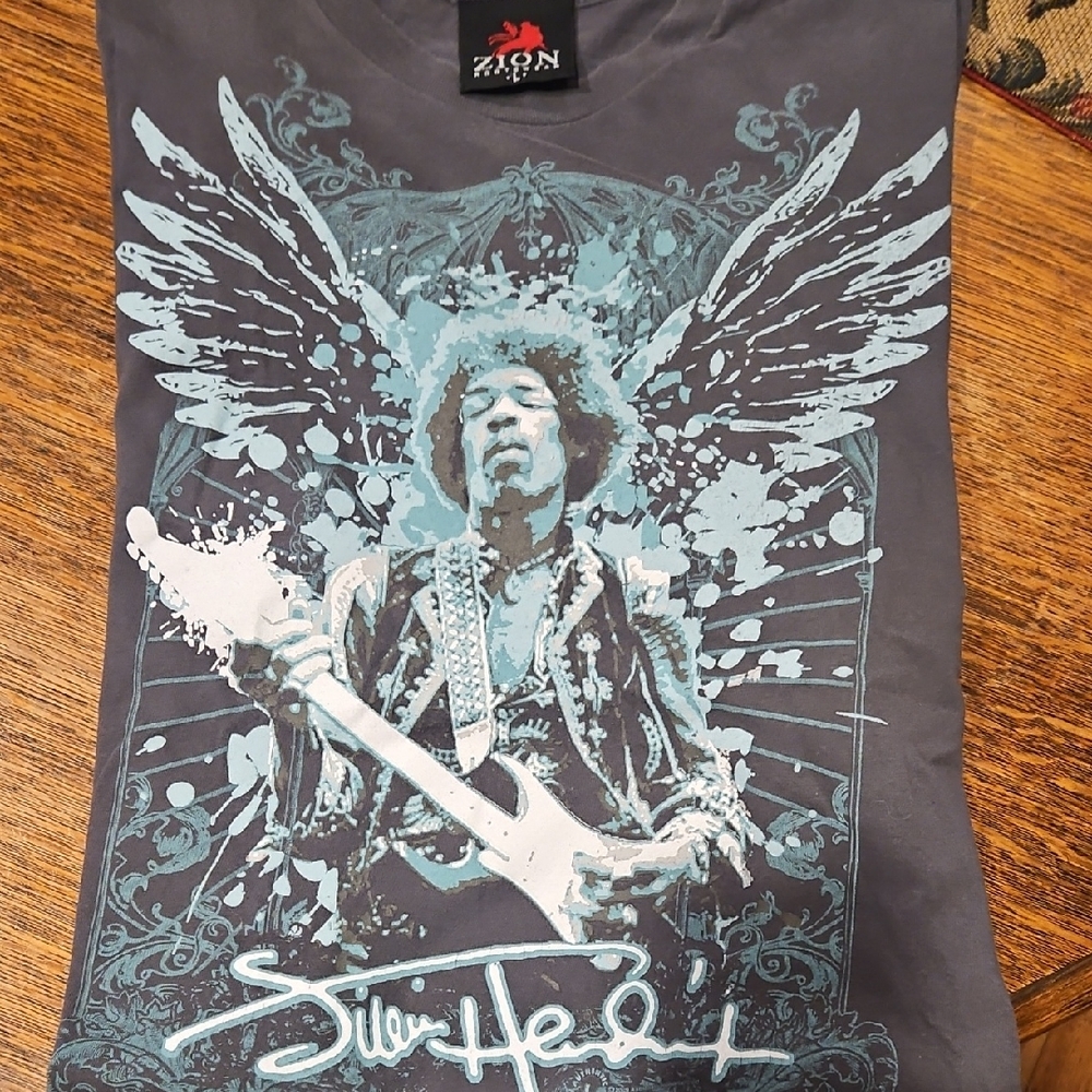 Jimi Hendrix Zion Rootswear Gray Short Sleeve Tee Size Men's Large, Good Used
